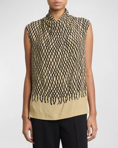 Proenza Schouler Valerie Printed Viscose Crepe Blouse In Neutral