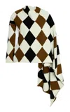 Proenza Schouler Vanne Argyle Velvet Knit Top In Multi