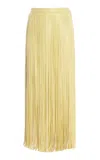 Proenza Schouler Veda Faux Leather Fringe Skirt In Yellow