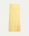 Proenza Schouler Veda Two-tone Faux Leather Fringe Midi Wrap Skirt In Yellow