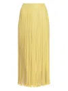 Proenza Schouler Veda Two-tone Faux Leather Fringe Midi Wrap Skirt In Yellow