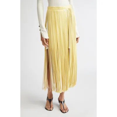 Proenza Schouler Veda Two-tone Faux Leather Fringe Midi Wrap Skirt In Multi