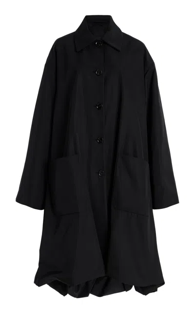 Proenza Schouler Verretta Coated Cotton-blend Coat In Black
