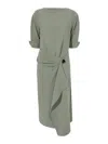 Proenza Schouler Maisie Dress In Matte Viscose Crepe In Wood In Green