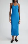 Proenza Schouler Vida Ribbed-knit Midi Dress In Blue