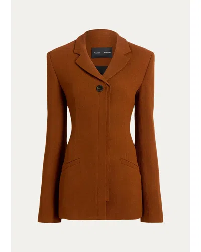 Proenza Schouler Vioni Heavy Sable Single-breasted Jacket In Burgundy