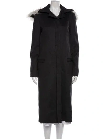 Pre-owned Proenza Schouler Virgin Wool Faux Fur Coat In Gray