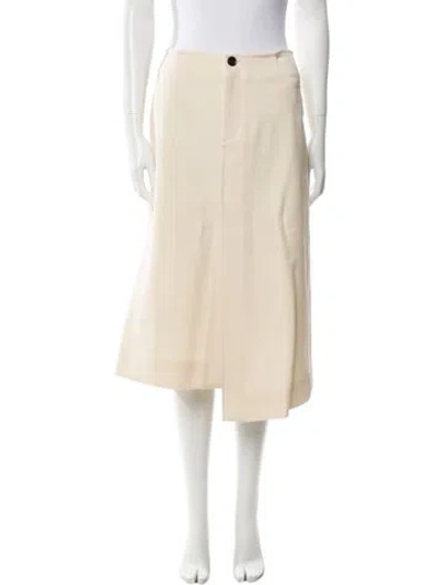 Pre-owned Proenza Schouler Virgin Wool Midi Length Skirt In Yellow