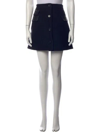 Pre-owned Proenza Schouler Virgin Wool Mini Skirt In Black