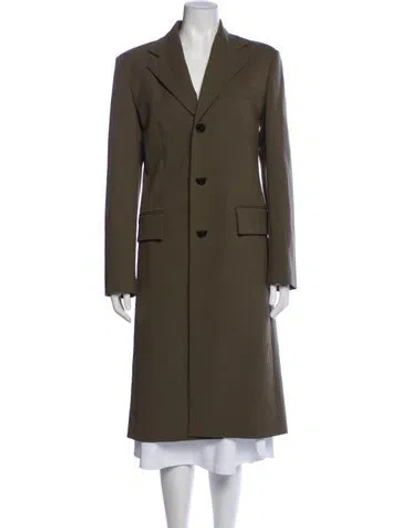 Pre-owned Proenza Schouler Virgin Wool Peacoat In Green