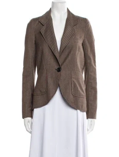 Pre-owned Proenza Schouler Virgin Wool Striped Blazer In Neutral