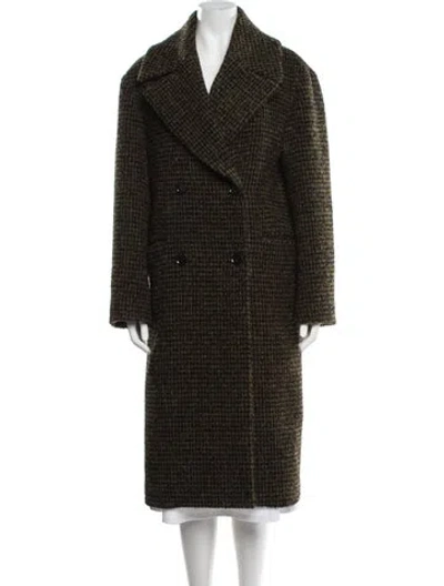 Pre-owned Proenza Schouler Virgin Wool Tweed Pattern Coat In Green