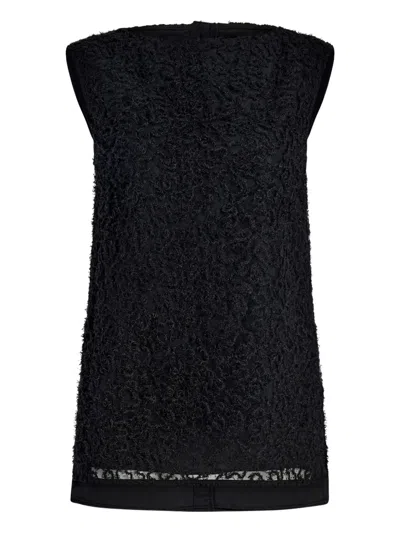Proenza Schouler Virginie Fringe Embroidery Top In Black