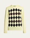 Proenza Schouler Diamond-pattern Merino Wool-silk Blend Sweater In Yellow