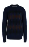 Proenza Schouler Vivian Argyle-knit Wool-silk Sweater In Navy