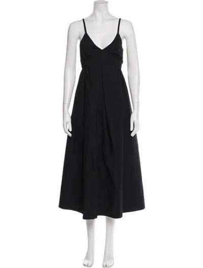 Pre-owned Proenza Schouler V-neck Long Dress In Black