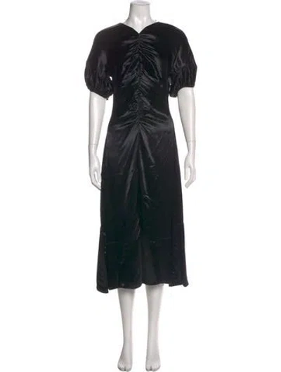 Pre-owned Proenza Schouler V-neck Long Dress In Black
