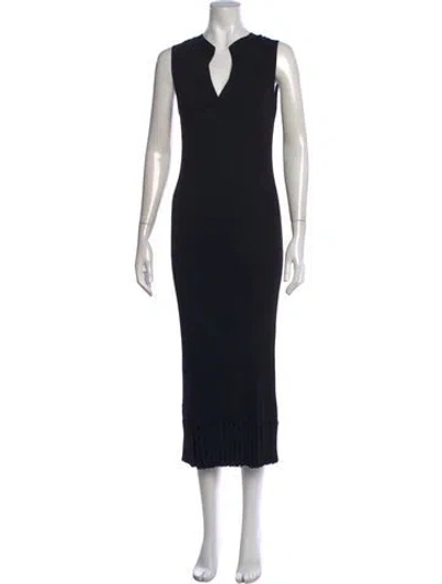 Pre-owned Proenza Schouler V-neck Long Dress In Black