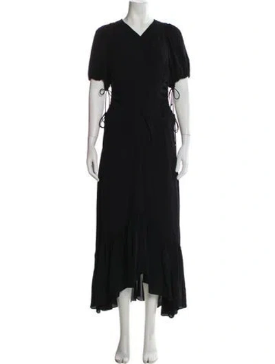 Pre-owned Proenza Schouler V-neck Long Dress In Blue