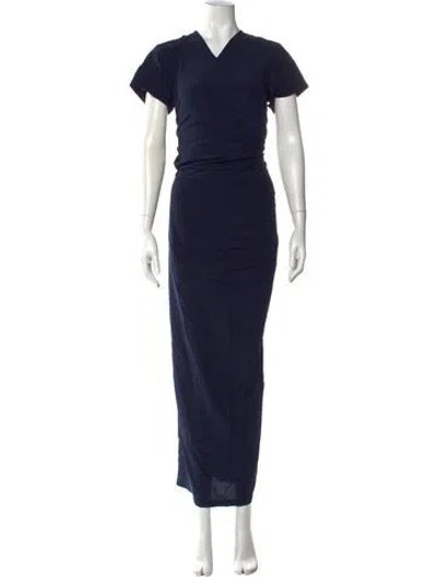 Pre-owned Proenza Schouler V-neck Long Dress In Blue