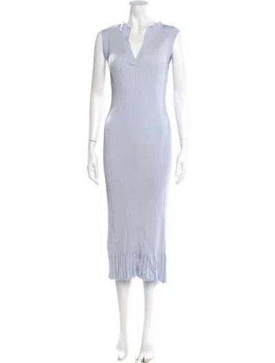 Pre-owned Proenza Schouler V-neck Long Dress In White