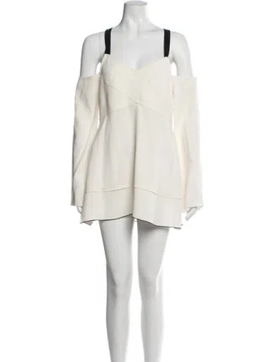 Pre-owned Proenza Schouler V-neck Long Sleeve Blouse In Black/white