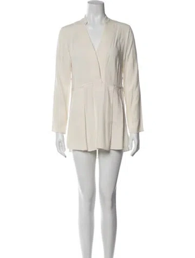 Pre-owned Proenza Schouler V-neck Long Sleeve Blouse In Neutral
