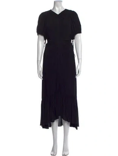 Pre-owned Proenza Schouler V-neck Midi Length Dress In Black