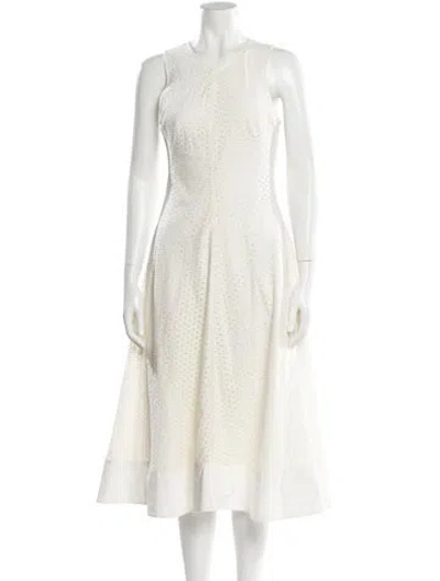 Pre-owned Proenza Schouler V-neck Midi Length Dress In Neutral