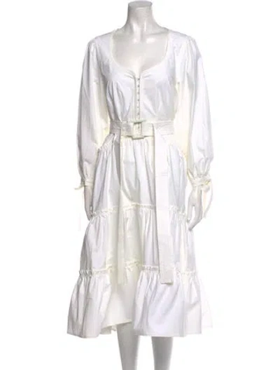 Pre-owned Proenza Schouler V-neck Midi Length Dress In Neutral