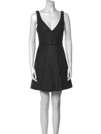 Pre-owned Proenza Schouler V-neck Mini Dress In Black
