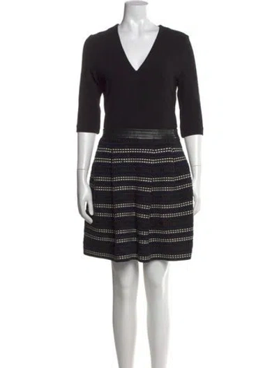 Pre-owned Proenza Schouler V-neck Mini Dress In Blue