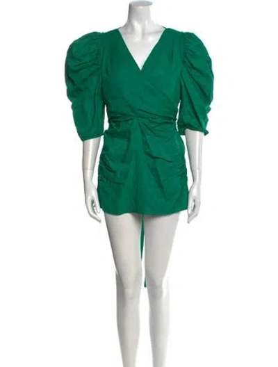 Pre-owned Proenza Schouler V-neck Mini Dress In Green