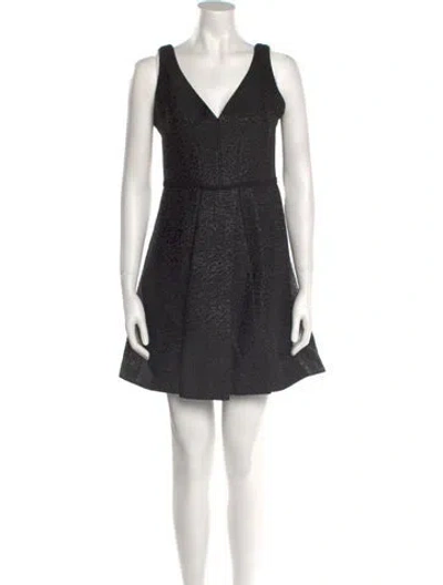 Pre-owned Proenza Schouler V-neck Mini Dress W/ Tags In Black