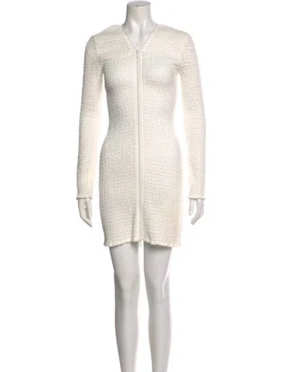 Pre-owned Proenza Schouler V-neck Mini Dress In White