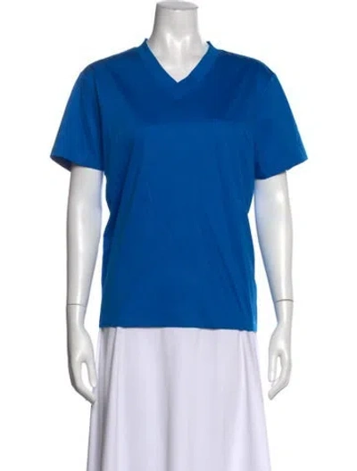 Pre-owned Proenza Schouler V-neck Short Sleeve T-shirt In Blue