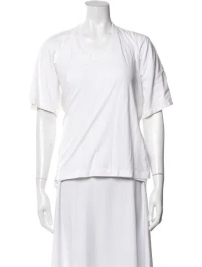 Pre-owned Proenza Schouler V-neck Short Sleeve T-shirt In White