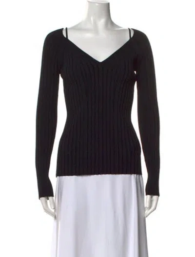 Pre-owned Proenza Schouler V-neck Sweater In Black