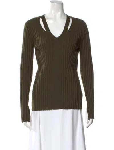 Pre-owned Proenza Schouler V-neck Sweater In Green