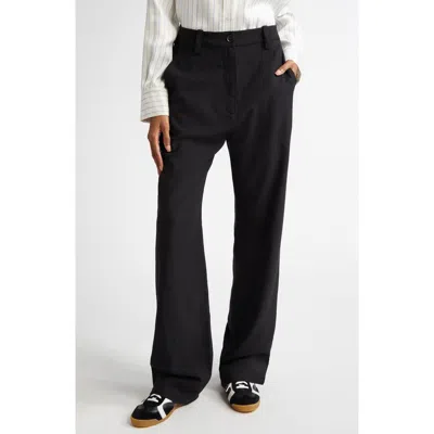 Proenza Schouler Weyes Crepe Straight Leg Pants In Black