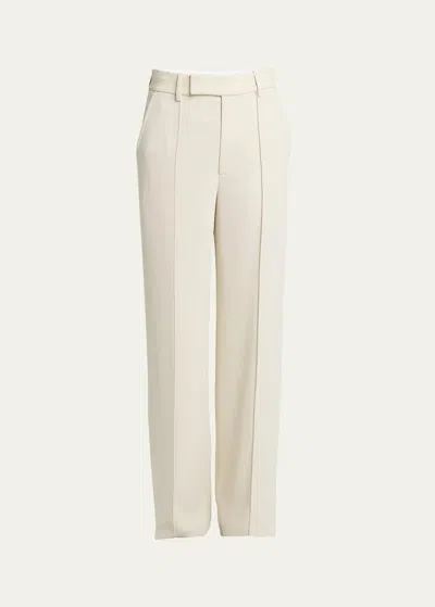 Proenza Schouler Weyes Straight Leg Matte Crepe Pants In White