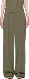 Proenza Schouler Weyes Crepe Straight-leg Pants In Green