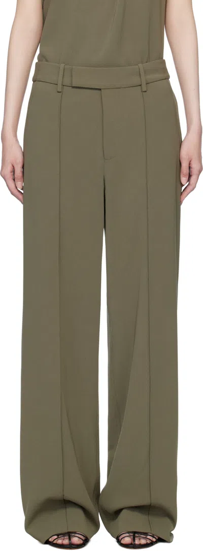 Proenza Schouler Weyes Crepe Straight-leg Pants In Green