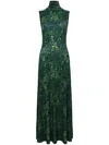 Proenza Schouler White Label Abstract-print High-neck Dress In Green