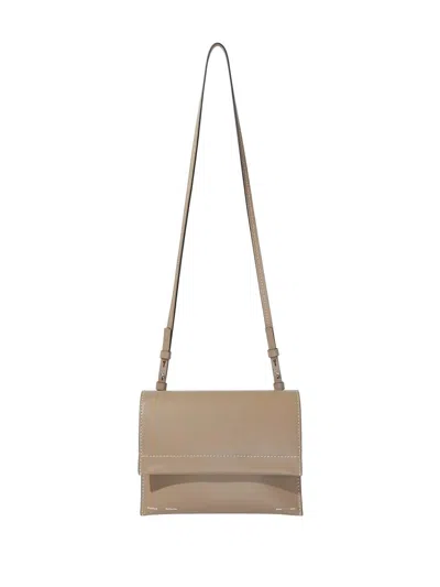 Proenza Schouler White Label Accordion Flap Leather Crossbody Bag In Clay