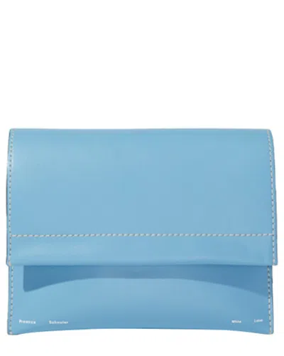 Proenza Schouler White Label Accordion Leather Flap Bag In Blue
