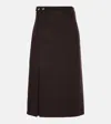 Proenza Schouler White Label Adrian Wool-blend Midi Skirt In Brown
