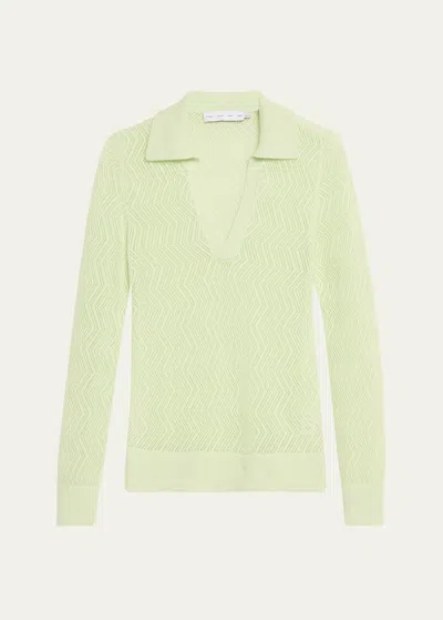 Proenza Schouler White Label Agnes Pointelle Sweater In Green
