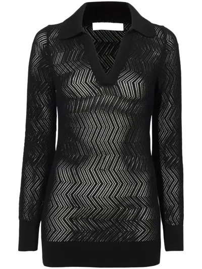 Proenza Schouler White Label Agnes Pointelle-knit Cotton Top In Schwarz