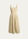 Proenza Schouler White Label Shelby A-line Midi Dress In Khaki